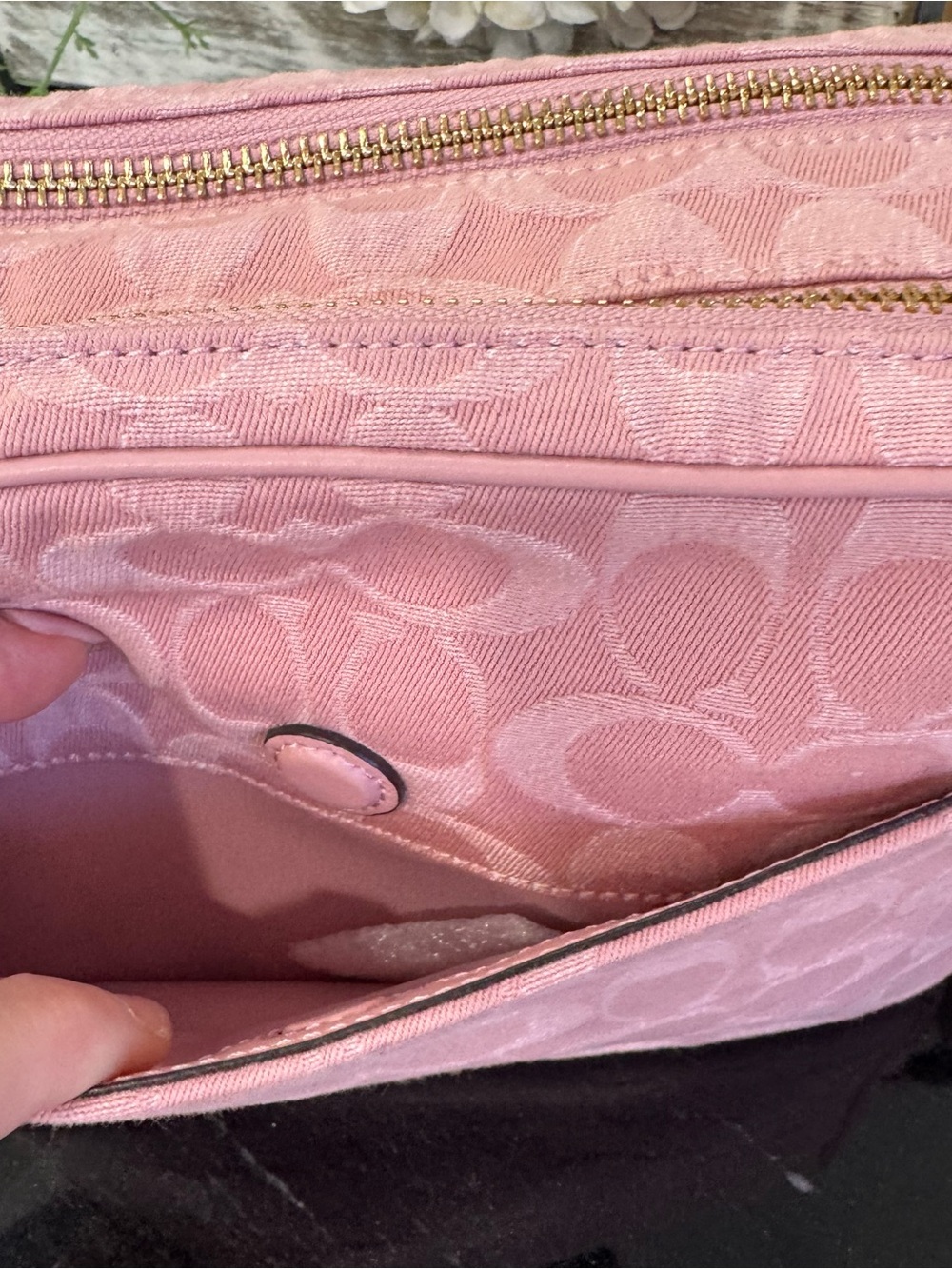 🌸COACH Carey Crossbody Bag in Signature Pink Denim Gold Hardware styleCER69 NWT - Picture 6 of 12